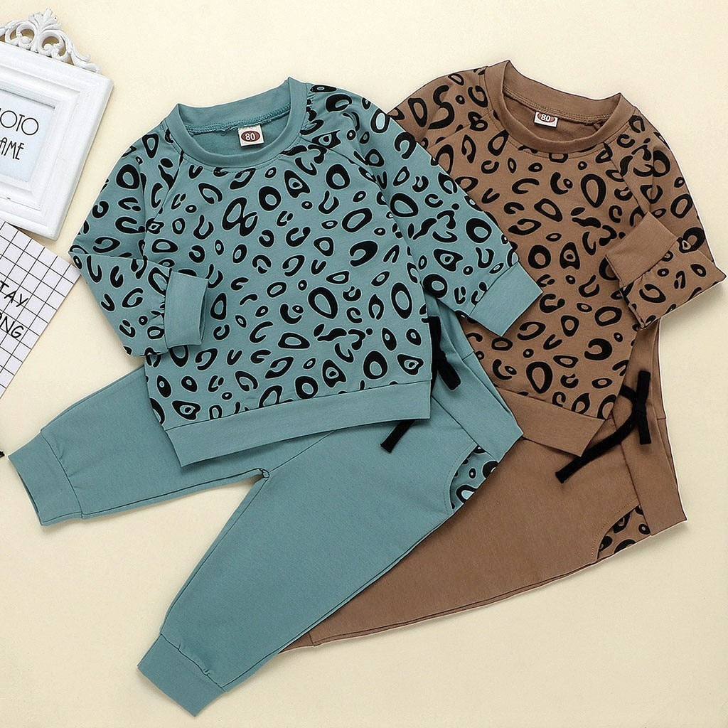 Leopard Print Unisex Sweater and Pants Set